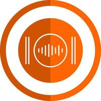 Recording Glyph Orange Circle Icon vector