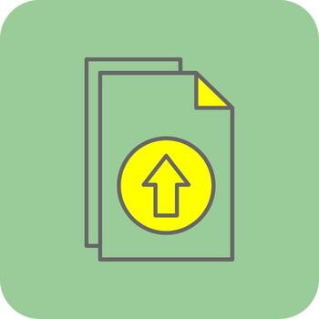 Upload Filled Yellow Icon vector