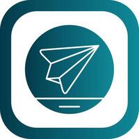 Paper Plane Glyph Gradient Round Corner Icon vector