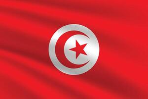 Tunisia flag illustration. Tunisia national flag. Waving Tunisia flag. vector