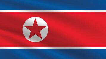 North Korea flag illustration. North Korea national flag. Waving North Korea flag. vector