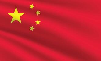 China flag illustration. China national flag. Waving China flag. vector