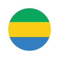 Gabon national flag illustration. Gabon Round flag. vector