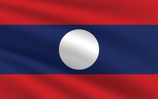 Laos flag illustration. Laos national flag. Waving Laos flag. vector