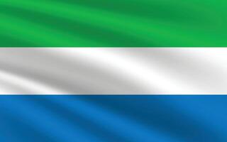 Sierra Leone flag illustration. Sierra Leone national flag. Waving Sierra Leone flag. vector