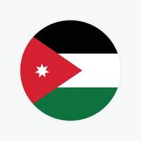 Jordan national flag illustration. Jordan Round flag. vector