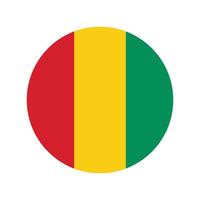 Guinea national flag illustration. Guinea Round flag. vector