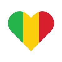 Mali national flag illustration. Mali Heart flag. vector