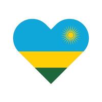 Rwanda national flag illustration. Rwanda Heart flag. vector