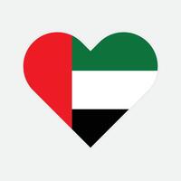 United Arab Emirates national flag illustration. United Arab Emirates Heart flag. vector