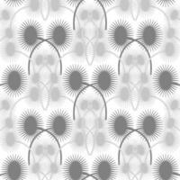 Seamless pattern with monochromatic spiky predatory flowers on stems in Art Deco style vector