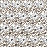 Seamless pattern of graphic geometric elements, daisies in rhombuses in art deco style. vector
