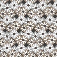 Seamless pattern of graphic geometric elements, daisies in rhombuses in art deco style. vector