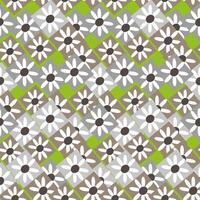 Seamless pattern of graphic geometric elements, daisies in rhombuses in art deco style. vector