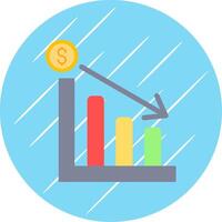 Line chart Flat Blue Circle Icon vector