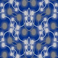 Seamless pattern with monochromatic spiky predatory flowers on stems in Art Deco style vector