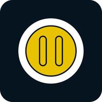 Pause Glyph Two Color Icon vector