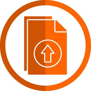 Upload Glyph Orange Circle Icon vector