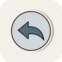 Previous Line Filled White Shadow Icon vector