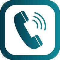 Phone Call Glyph Gradient Round Corner Icon vector