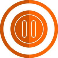 Pause Glyph Orange Circle Icon vector