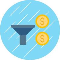 Sales Funnel Flat Blue Circle Icon vector