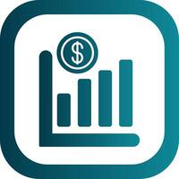 Line Chart Glyph Gradient Round Corner Icon vector