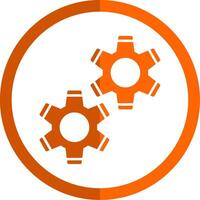 ajuste glifo naranja circulo icono vector