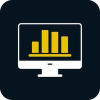 Online Bar Chart Glyph Two Color Icon vector