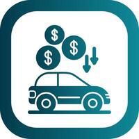 Car Glyph Gradient Round Corner Icon vector