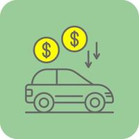 Car Loan Filled Yellow Icon vector