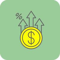 Profit Filled Yellow Icon vector