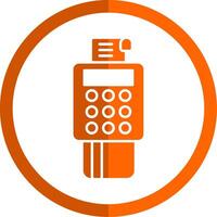 Bank Terminal Glyph Orange Circle Icon vector