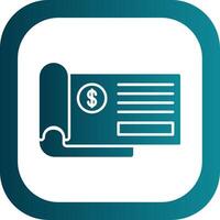 Bank Check Glyph Gradient Round Corner Icon vector