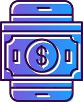 Banknotes Gradient Filled Icon vector