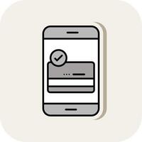 Payment Gateway Line Filled White Shadow Icon vector