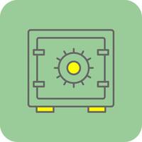 Safe Box Filled Yellow Icon vector