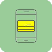 Mobile Banking Filled Yellow Icon vector