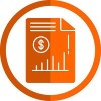 Income Glyph Orange Circle Icon vector