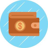 Wallet Flat Blue Circle Icon vector