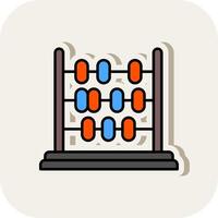 Abacus Line Filled White Shadow Icon vector