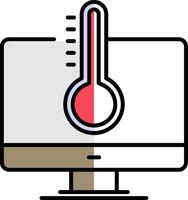 temperatura lleno medio cortar icono vector