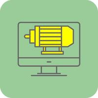 Electric Motor Filled Yellow Icon vector