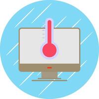 Temperature Flat Blue Circle Icon vector