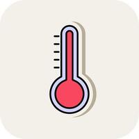 Temperature Line Filled White Shadow Icon vector