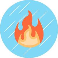 Flame Flat Blue Circle Icon vector