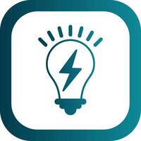 Light Bulb Glyph Gradient Round Corner Icon vector