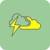 Thunder Filled Yellow Icon vector