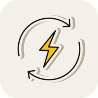 Recycle Line Filled White Shadow Icon vector