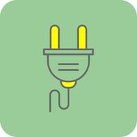 Plug Filled Yellow Icon vector